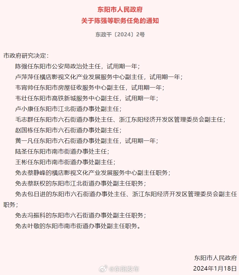 东阳市应急管理局人事任命完成，构建更完善的应急管理体系